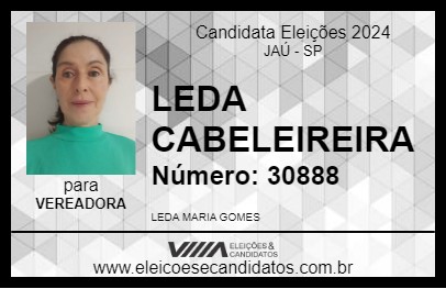 Candidato LEDA CABELEIREIRA 2024 - JAÚ - Eleições