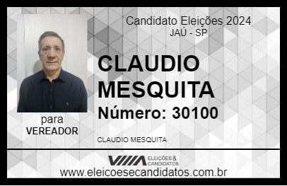 Candidato CLAUDIO MESQUITA 2024 - JAÚ - Eleições