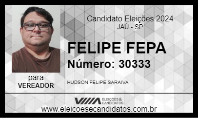 Candidato FELIPE FEPA 2024 - JAÚ - Eleições