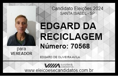 Candidato EDGARD DA RECICLAGEM 2024 - SANTA ISABEL - Eleições