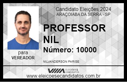 Candidato PROFESSOR NIL 2024 - ARAÇOIABA DA SERRA - Eleições