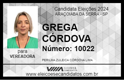 Candidato GREGA CÓRDOVA 2024 - ARAÇOIABA DA SERRA - Eleições