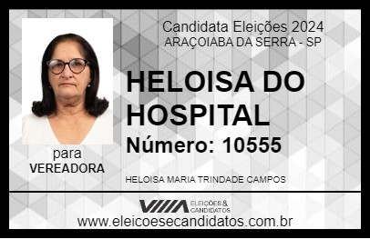 Candidato HELOISA DO HOSPITAL 2024 - ARAÇOIABA DA SERRA - Eleições