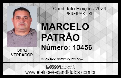 Candidato MARCELO PATRÂO 2024 - PEREIRAS - Eleições