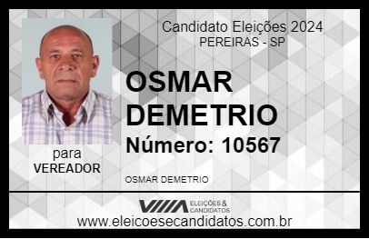 Candidato OSMAR DEMETRIO 2024 - PEREIRAS - Eleições