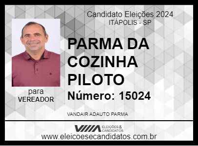 Candidato VANDAIR PARMA 2024 - ITÁPOLIS - Eleições