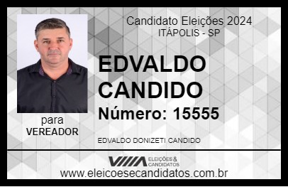 Candidato EDVALDO CANDIDO 2024 - ITÁPOLIS - Eleições