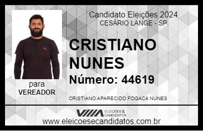 Candidato CRISTIANO NUNES 2024 - CESÁRIO LANGE - Eleições