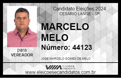 Candidato MARCELO MELO 2024 - CESÁRIO LANGE - Eleições