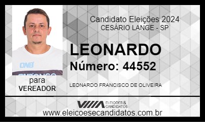 Candidato LEONARDO 2024 - CESÁRIO LANGE - Eleições