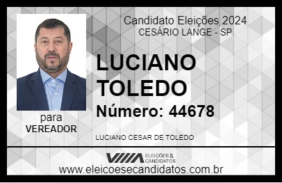 Candidato LUCIANO TOLEDO 2024 - CESÁRIO LANGE - Eleições