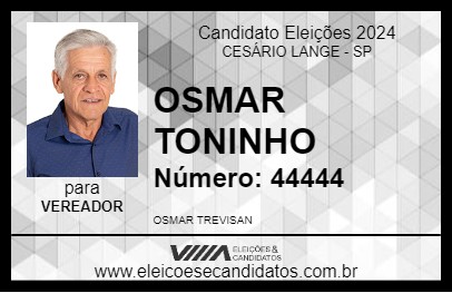 Candidato OSMAR TONINHO 2024 - CESÁRIO LANGE - Eleições