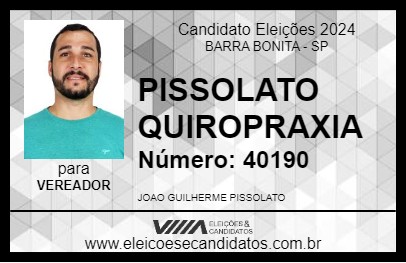 Candidato PISSOLATO QUIROPRAXIA 2024 - BARRA BONITA - Eleições