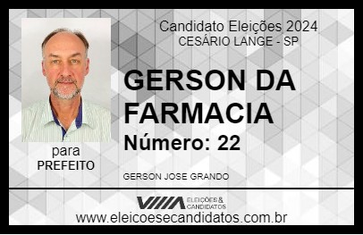 Candidato GERSON DA FARMACIA 2024 - CESÁRIO LANGE - Eleições