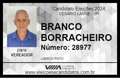 Candidato BRANCO BORRACHEIRO 2024 - CESÁRIO LANGE - Eleições