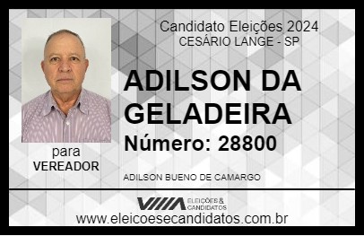 Candidato ADILSON DA GELADEIRA 2024 - CESÁRIO LANGE - Eleições