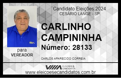 Candidato CARLINHO CAMPININHA 2024 - CESÁRIO LANGE - Eleições