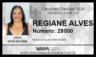 Candidato REGIANE ALVES 2024 - CESÁRIO LANGE - Eleições