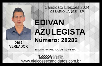 Candidato EDIVAN  AZULEGISTA 2024 - CESÁRIO LANGE - Eleições