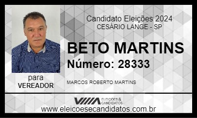 Candidato BETO MARTINS 2024 - CESÁRIO LANGE - Eleições