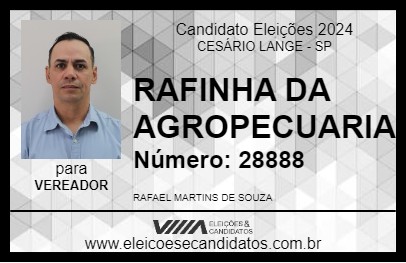 Candidato RAFINHA DA AGROPECUARIA 2024 - CESÁRIO LANGE - Eleições