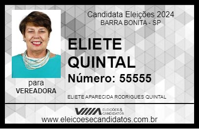 Candidato ELIETE QUINTAL 2024 - BARRA BONITA - Eleições