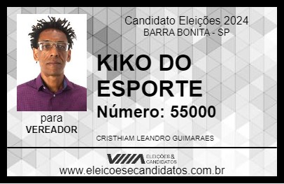 Candidato KIKO DO ESPORTE 2024 - BARRA BONITA - Eleições