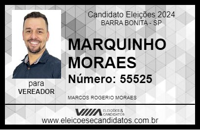 Candidato MARQUINHO MORAES 2024 - BARRA BONITA - Eleições