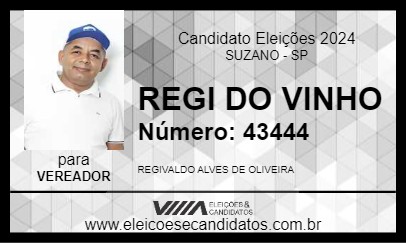 Candidato REGI DO VINHO 2024 - SUZANO - Eleições