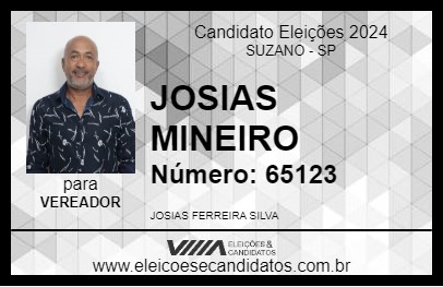 Candidato JOSIAS MINEIRO 2024 - SUZANO - Eleições