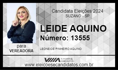 Candidato LEIDE AQUINO 2024 - SUZANO - Eleições