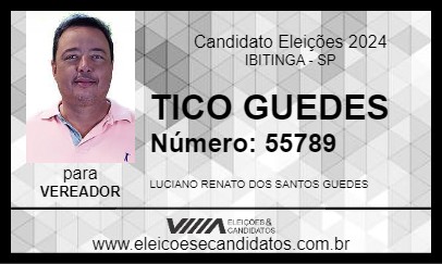 Candidato TICO GUEDES 2024 - IBITINGA - Eleições