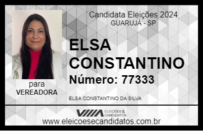 Candidato ELSA CONSTANTINO 2024 - GUARUJÁ - Eleições