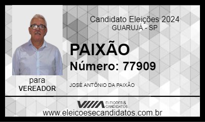 Candidato PAIXÃO 2024 - GUARUJÁ - Eleições