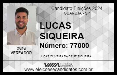 Candidato LUCAS SIQUEIRA 2024 - GUARUJÁ - Eleições