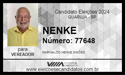 Candidato NENKE 2024 - GUARUJÁ - Eleições