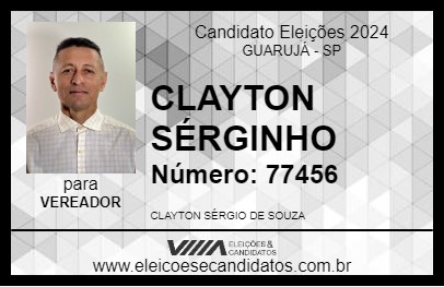 Candidato CLAYTON SÉRGINHO 2024 - GUARUJÁ - Eleições