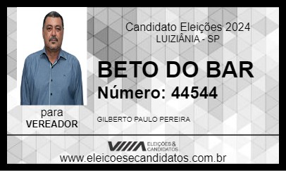 Candidato BETO DO BAR 2024 - LUIZIÂNIA - Eleições