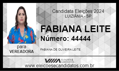 Candidato FABIANA LEITE 2024 - LUIZIÂNIA - Eleições