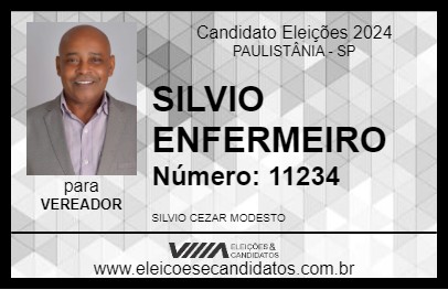 Candidato SILVIO ENFERMEIRO 2024 - PAULISTÂNIA - Eleições