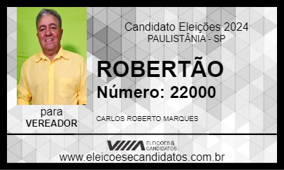 Candidato ROBERTÃO 2024 - PAULISTÂNIA - Eleições