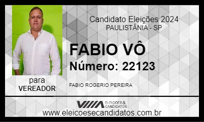 Candidato FABIO VÔ 2024 - PAULISTÂNIA - Eleições