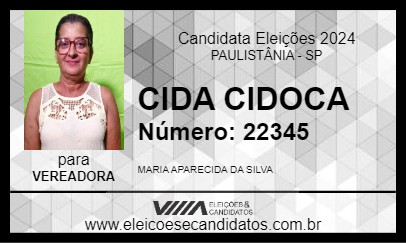 Candidato CIDA CIDOCA 2024 - PAULISTÂNIA - Eleições