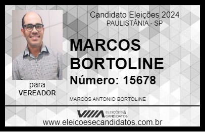 Candidato MARCOS BORTOLINE 2024 - PAULISTÂNIA - Eleições