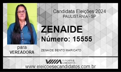 Candidato ZENAIDE 2024 - PAULISTÂNIA - Eleições