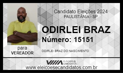 Candidato ODIRLEI BRAZ 2024 - PAULISTÂNIA - Eleições