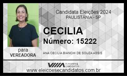 Candidato CECILIA 2024 - PAULISTÂNIA - Eleições