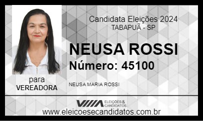 Candidato NEUSA ROSSI 2024 - TABAPUÃ - Eleições