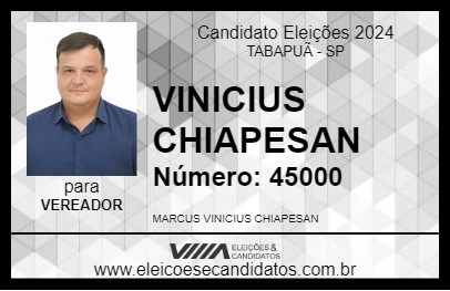 Candidato VINICIUS CHIAPESAN 2024 - TABAPUÃ - Eleições