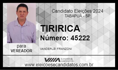 Candidato TIRIRICA 2024 - TABAPUÃ - Eleições